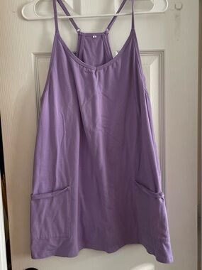 Women's Lavender Spaghetti-Strap Pocket Tank Dress